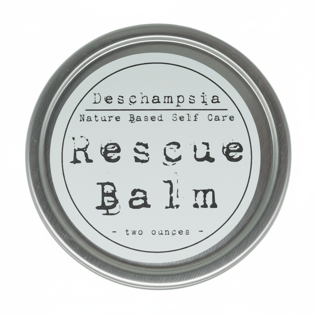 Open amber jars filled with Rescue Balm