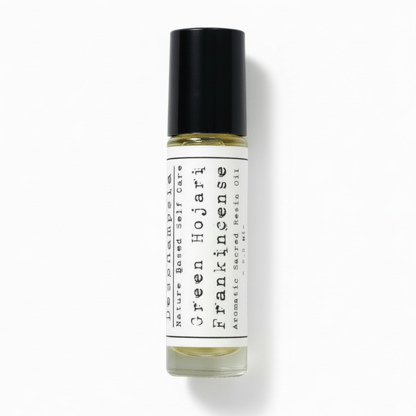 Green Hojari Frankincense Aromatic Resin Perfume Oil roll-on bottle