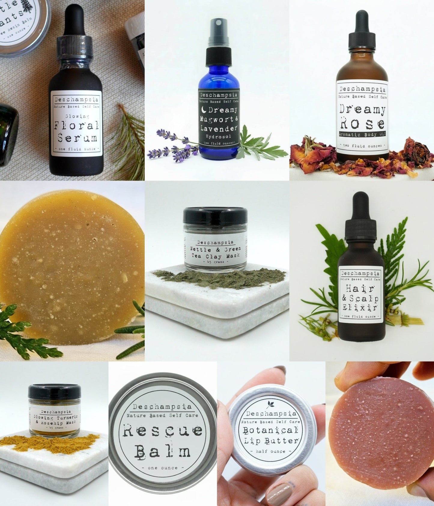 Complete Self Care Set – Face, Hair, and Body - Deschampsia - Nature Based Self Care