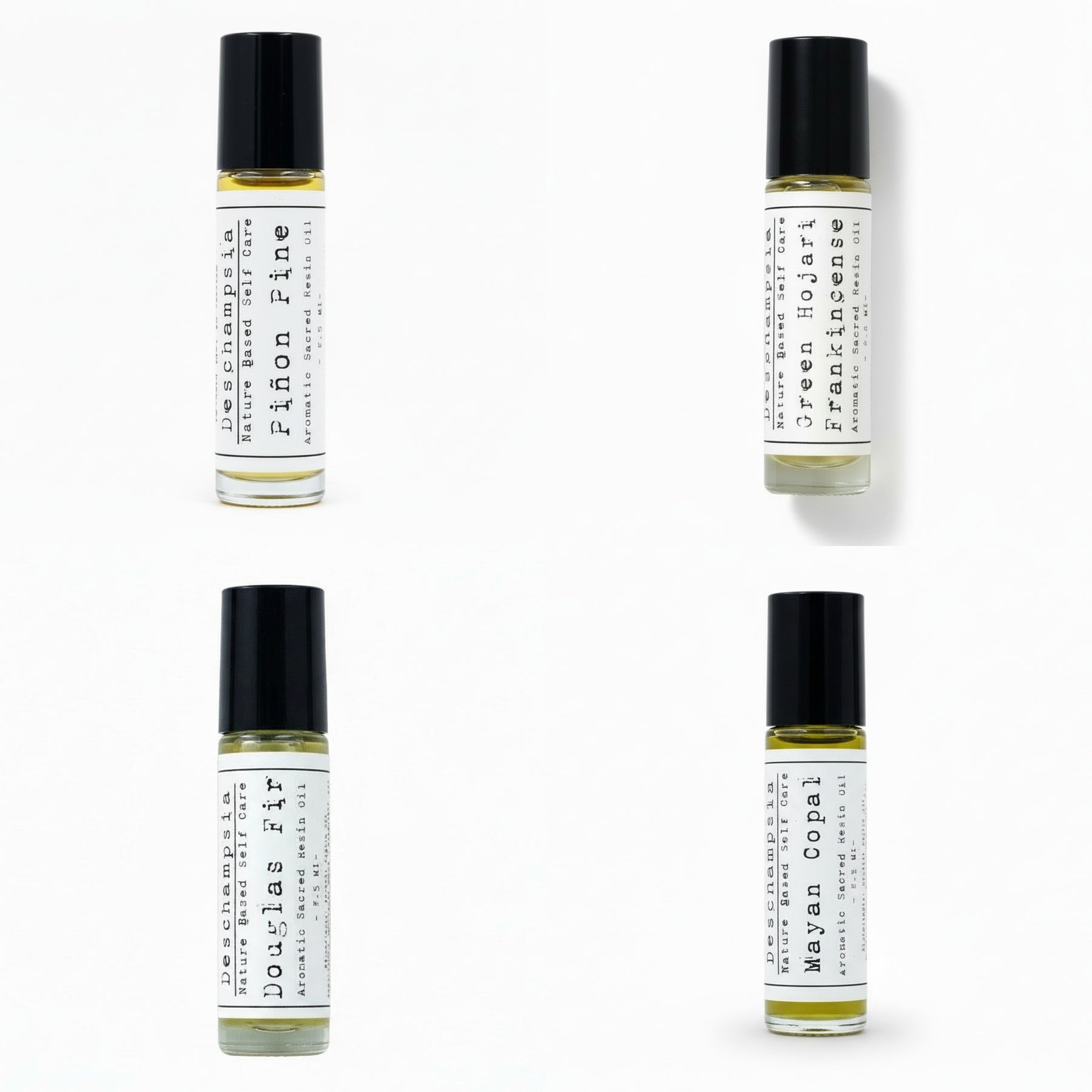 Sacred Resin Perfume Set – Four Aromatic Resin Perfumes - Deschampsia - Nature Based Self Care