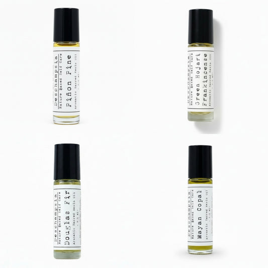 Sacred Resin Perfume Set – Four Aromatic Resin Perfumes - Deschampsia - Nature Based Self Care