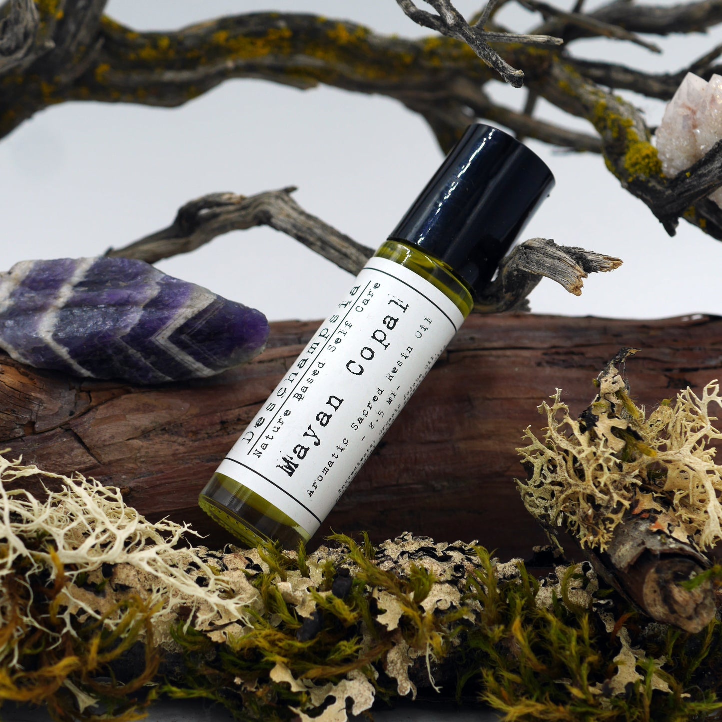 Mayan Copal sacred aromatic tree resin oils roll on perfume deschampsia